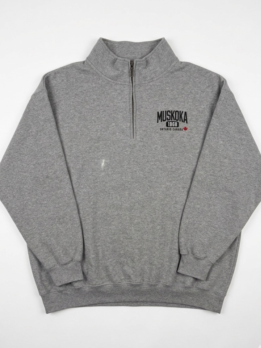 Men's Grey Quarter-Zip Sweater